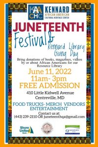 Juneteenth festival and kennard library giving day June 11 2022