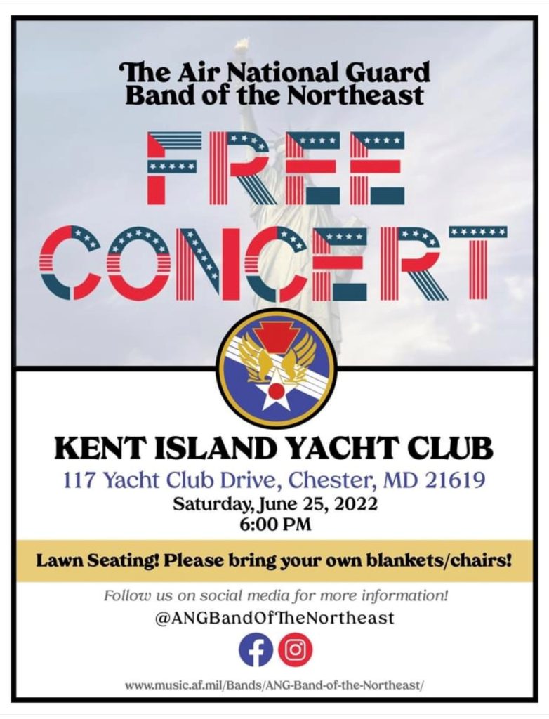 Free Concert Kent island yacht club June 25 2022