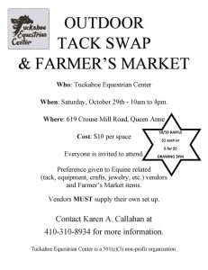 Tuckahoe outdoor tack swap and farmers market