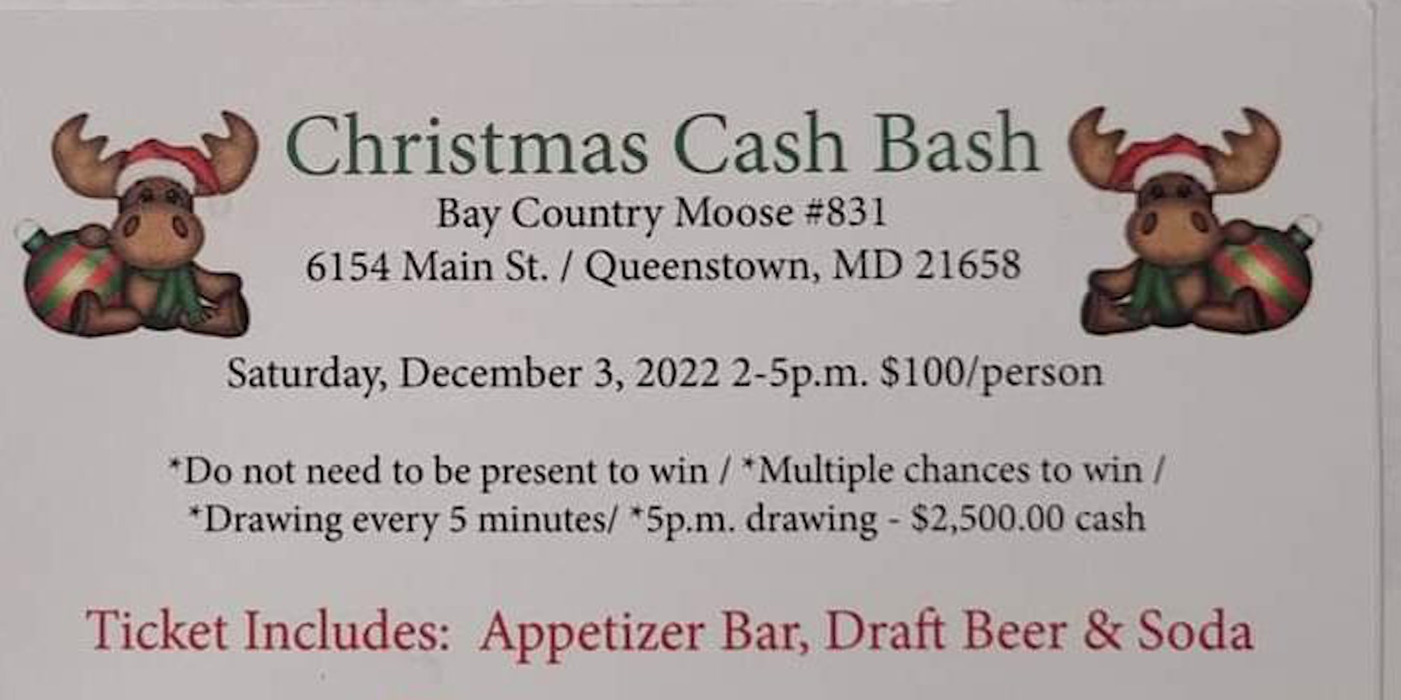 Christmas Cash Bash 2022
