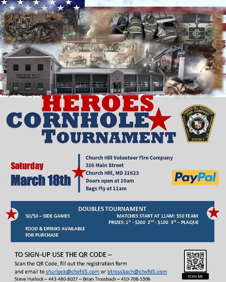 Heroes Corn Hole Tournament 2023 Church Hill Fire Department
