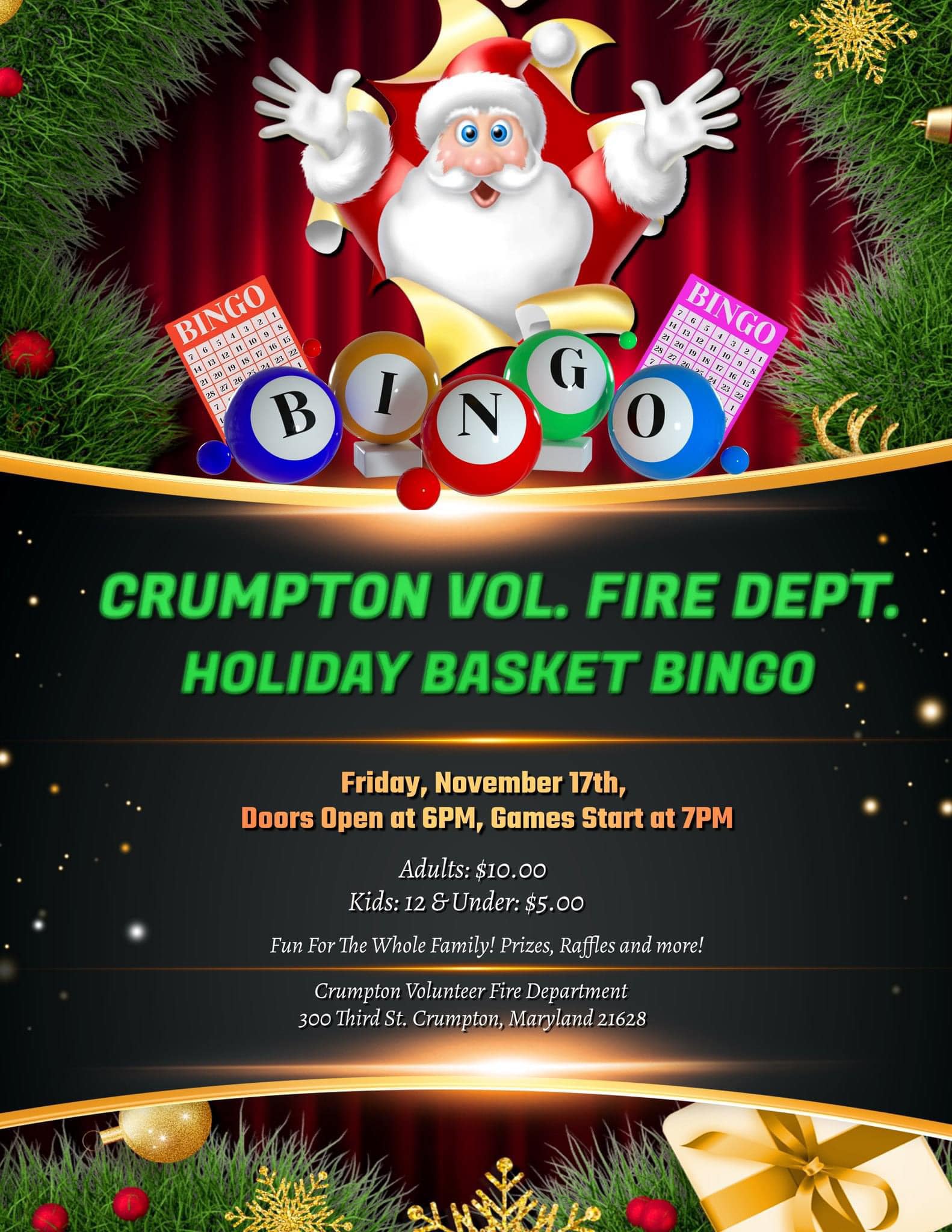 Crumpton Holiday Bingo VFD