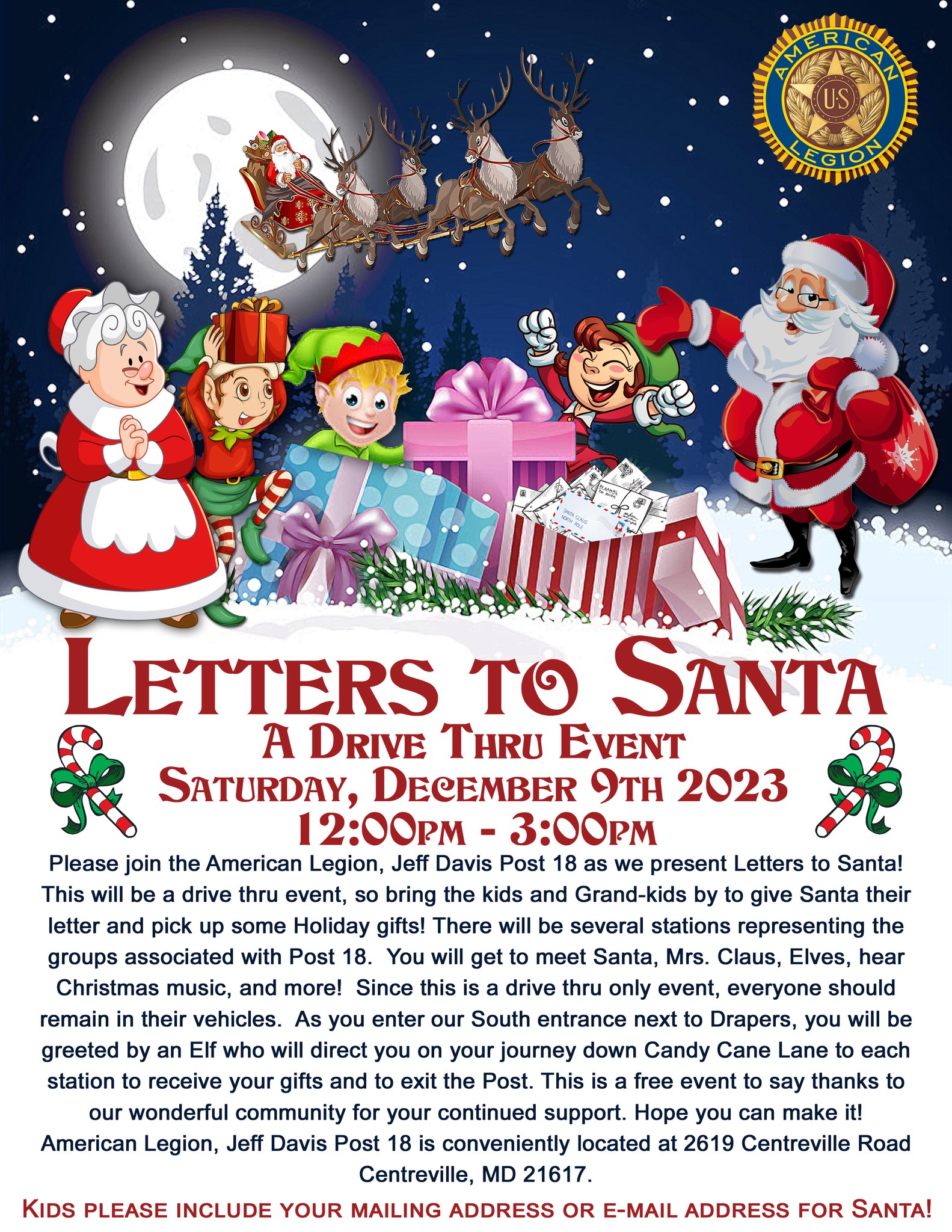 Letters to Santa Drive Thru event